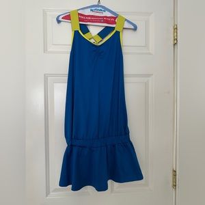 Tail tennis dress - blue and yellow